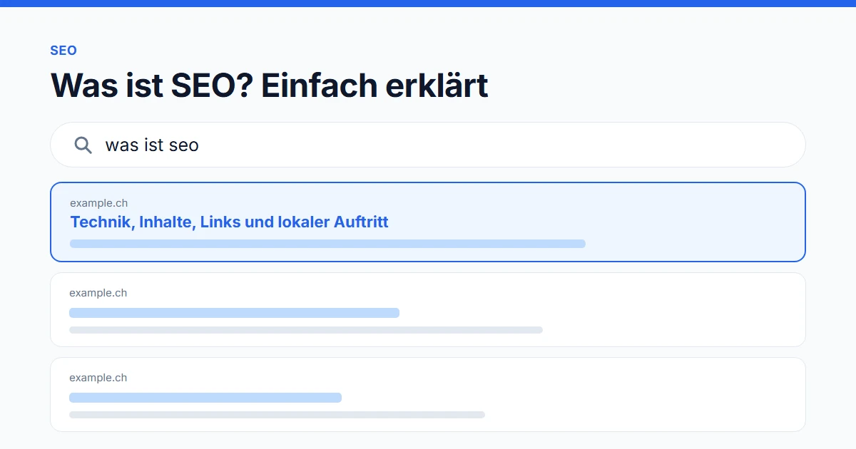 Was ist SEO: die vier Bereiche Technik, Inhalte, Links und lokaler Auftritt im Überblick