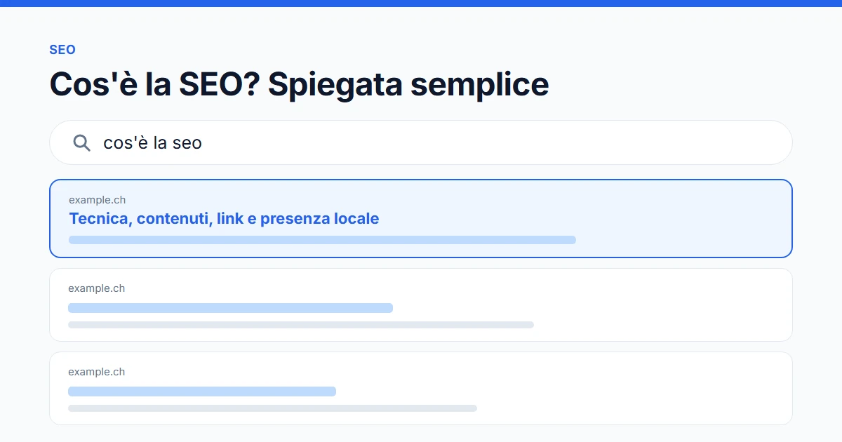 Cos'è la SEO: i quattro ambiti tecnica, contenuti, link e presenza locale in sintesi