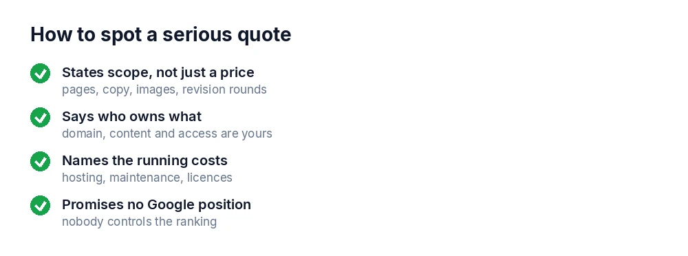Four characteristics of a serious website quote